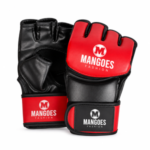 OEM Custom Logo MMA Half Finger Gloves Breathable PU Leather for Closure Adjustable Wrist Strap Gym Martial Arts Boxing - Product Image 4