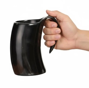Chope à bière traditionnelle viking nordique en véritable corne de bœuf - Product Image 2