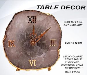Horloge de table de luxe en résine d'agate faite à la main, moderne, étanche, surdimensionnée, avec veilleuse, pour mariage, retraite, Ramadan, décoration intérieure, salle à manger - Product Image 2