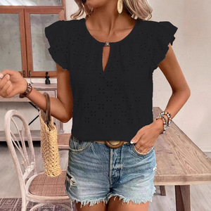 Camiseta corta para mujer, de tela suave, informal, moderna, a la moda, para verano. - Product Image 4