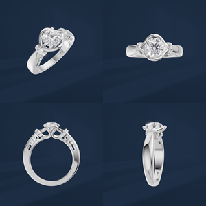 Bague de fiançailles de luxe pour femme de la marque DIFF, diamant de laboratoire classique rond brillant, platine PT950, certifié IGI - Product Image 6