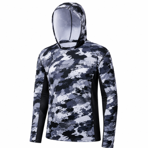 เสื้อฮู้ดดี้ตกปลาแบบสั่งทำ OEM ป้องกันแสงแดด UPF 50+ แห้งเร็ว แขนยาว - Product Image 1