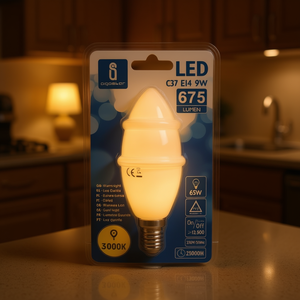 Lampadina LED C37 E14 9W 3000K Luce Calda 675 Lumen Durata 25000H - Product Image 3