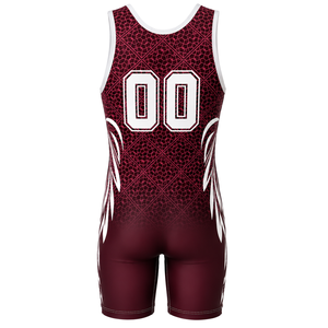 Men Burgundy White Sublimated Wrestling Singlet <b>Athletic</b> Polyester Sports Suit Performance Training Team Apparel - Product Image 3