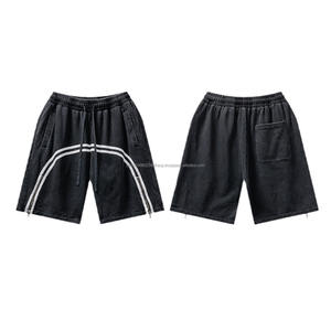 Personnalisé Gym Teen Streetwear Sweat Shorts 310G Washed Zipper Basketball Athletic Trail Running Shorts pour hommes - Product Image 1
