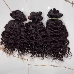 Extensiones de Cabello Humano Indio Virgen Sin Procesar, Cutícula Alineada, Paquete al por Mayor, Precio de Fábrica OEM - Product Image 1