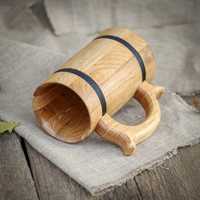 Chope à bière en bois artisanale, classique, de luxe, écologique, certifiée CE, résistante au micro-ondes, pour la maison, le bar et les mariages