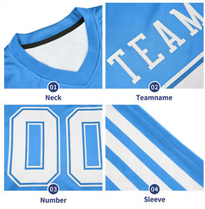 Maillot de football américain unisexe confortable et respirant 100 % polyester, personnalisable avec le nom de l'équipe, séchage rapide, antibactérien, demi-maillot - Product Image 3