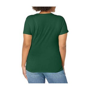 Women's <b>Green</b> Scoop Neck Short Sleeve T-Shirt Regular Fit Knitted Polyester Casual Wear All Seasons - Product Image 3