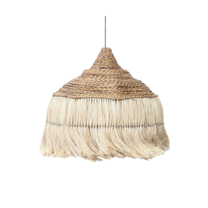 Lampe suspendue en jute tissée à la main, abat-jour à franges, lampe suspendue naturelle tissée pour salon, salle à manger - Product Image 1