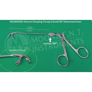 คีมจับ Heuweiser Antrum Grasping Forcep แบบโค้ง 90 องศา ปากด้านล่าง ขนาด 10 ซม. หมุนได้ 360 องศา อุปกรณ์ผ่าตัดหู คอ จมูก ได้รับการรับรองมาตรฐาน CE ระดับ Class I - Product Image 2