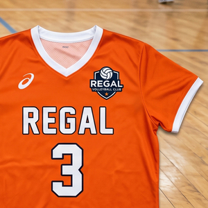 Regal Volleyball Jersey Women V-Neck Short Sleeve Jersey Orange Sublimated Moisture Wicking Athletic Volleyball Jerseys tops - Product Image 5