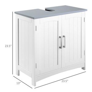 Mobiletto Moderno Bianco con Lavabo a Colonna e Doppia Anta in MDF per Bagno o Palestra, Ideale per Uso in Magazzino - Product Image 6