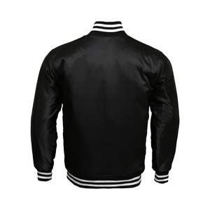 Blouson Bomber Unisexe en Satin 100% Laine, Col Montant, Doublure Matelassée, Broderie Personnalisée, Style Universitaire, Vente en Gros OEM - Product Image 4
