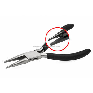 Pince à boucler ronde/concave à 3 étapes pour fournisseurs d'outils, outil de pliage de fil en acier inoxydable de haute qualité pour la fabrication de bijoux DIY - Product Image 1