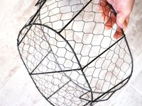 Panier à œufs en fil métallique noir, style rustique, campagnard chic, ferme, antique, cuisine française minimaliste moderne