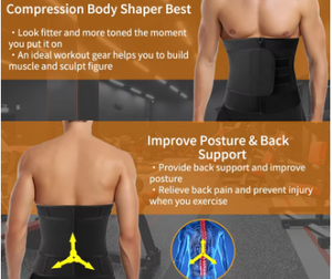 Faja Reductora de Cintura para Hombre, Moldeador Corporal de Neopreno para Pérdida de Peso, Cinturón de Sudoración para Abdomen con Correas Ajustables y Cierre de Gancho y Bucle - Product Image 6