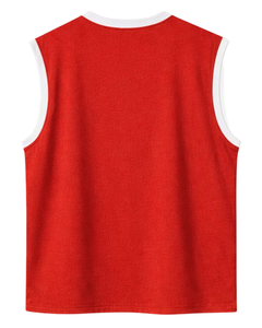 Custom <b>Red</b> Sleeveless Tank <b>Top</b> Men Casual Gym Vest Breathable Cotton Summer Shirt Athletic Loose Fit Sportswear Training <b>Top</b> - Product Image 6