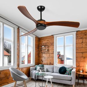 Ventilatore da soffitto in legno a basso profilo da 72 pollici con telecomando, motore DC silenzioso e reversibile, senza luce, funzione reversibile - Product Image 5