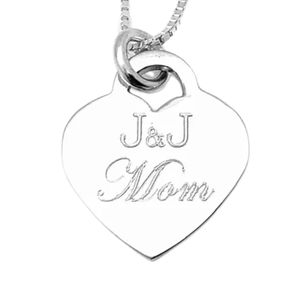 สร้อยคอจี้รูปหัวใจสีเงิน J&J พร้อมตัวอักษรสลัก ดีไซน์ขัดเงา สายโซ่เส้นเล็ก เครื่องประดับแฟชั่น ของขวัญสำหรับผู้หญิง - Product Image 4