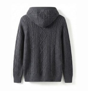 Sudadera con Capucha Personalizada OEM, Tejida y Bordada, de Algodón Grueso, con Hombros Caídos, Sudadera con Capucha Lisa para Hombre, Invierno - Product Image 6