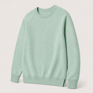 Sudadera Personalizada Verde Menta para Hombre, Corte Relajado, Cuello Redondo, Tejido Acordonado Compacto, Algodón Orgánico MCRW-0031 - Product Image 4