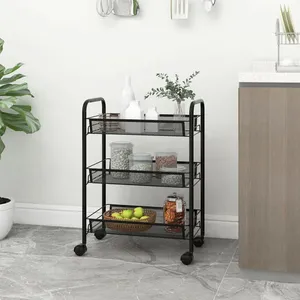 Heavy Duty Handmade Metal Eco-Friendly American Style Utility Storage Trolley Cart Commercial Catering Kitchen Hotel Restaurant - Product Image 3