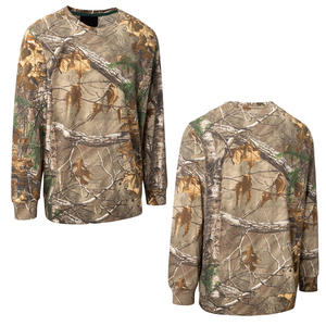 T-shirts de chasse respirants à manches longues de haute qualité, impression de logo personnalisée, col rond, pour hommes - Product Image 1