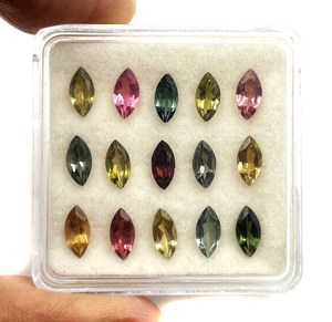 Pierre précieuse naturelle multi-tourmaline taille marquise 3,50*7 mm, tourmaline facettée pour la création de bijoux, certifiée IGI - Product Image 6