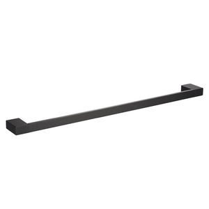 Modern <b>Wall</b> Mounted Metal Towel Bar Single Tier Rust Resistant Black Finish Bathroom Storage Rack Minimalist Design - Product Image 1