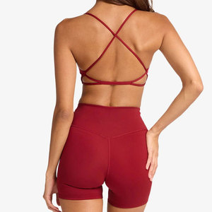 Women's High Support Yoga <b>Set</b> Seamless Bra & Short Custom Design SOLID Color Eco-friendly Breathable Skinny Fit Low Moq - Product Image 5