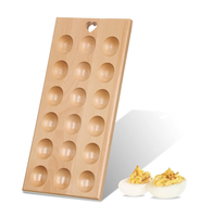 Plateau à œufs en bois avec poignée, design rond, pour le rangement et le service en cuisine, outils pratiques pour les œufs