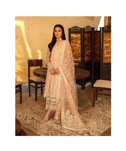 Indian Pakistani Latest Embroidered Lawn Saree Salwar Kameez Formal Wedding Party Hot Selling Silk Cotton <b>Dress</b> Linen Material - Product Image 2