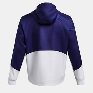 Blouson bomber coupe-vent pour homme, color-block gris et noir, fermeture éclair sur le devant, style sportif, idéal pour l'automne - Product Image 2