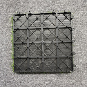 Waterproof Interlocking Synthetic Turf <b>Flooring</b> Carpet Square Artificial Grass Tiles <b>Brushed</b> Technique for Outdoor Application - Product Image 4