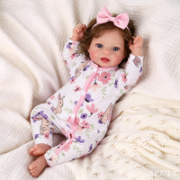 Poupées reborn réalistes en vinyle Babeside Vead de 20 pouces, bébé fille souriante réaliste avec corps en tissu doux, pour cadeau et exposition
