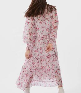 เดรสพิมพ์ลายดอกไม้สีชมพูสำหรับเด็กสำหรับงานเลี้ยงฤดูร้อนและใช้ในชีวิตประจำวันของผู้หญิงและเด็กผู้หญิง - Product Image 4