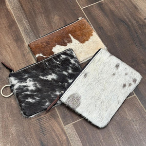 กระเป๋าสตางค์แบบมีซิปสำหรับผู้หญิงกระเป๋าสตางค์หนังวัวขนาดเล็กหนังแท้มีขน2025 - Product Image 4