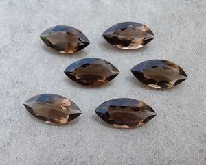 พลอยสโมคกี้ควอตซ์สีน้ำตาลธรรมชาติ รูปทรงมาร์คีส์ เจียระไนแบบเหลี่ยม ขนาดมาตรฐาน สำหรับทำเครื่องประดับ - Product Image 5