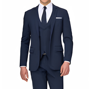 Chaleco de Traje Formal para Hombre, Lana/Poliéster, Resistente a las Arrugas, Estilo Ejecutivo, Corte Entallado, Negro, Azul Marino, Gris, Blanco - Product Image 3