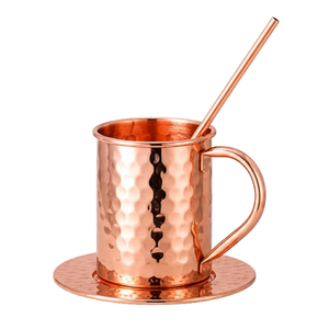 Taza Moscow Mule hecha a mano de cobre puro con asa de latón antiguo y tres patas, taza de cerveza de cobre sólido para cócteles fríos - Product Image 3