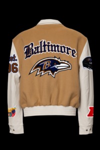 Baltimore Raven Wool & Leather Old English Varsity <b>Jacket</b> - Product Image 2