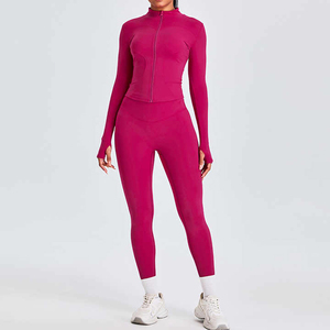 Conjunto Deportivo de Dos Piezas para Mujer, Ropa de Yoga con Cintura Elástica, Traje Deportivo para Entrenamiento, Pantalones de Chándal para Fitness - Product Image 6