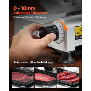 Affettatrice Elettrica Commerciale da 10 Pollici, 320W, Lama in Acciaio SUS420, Spessore Regolabile 0-0,4 Pollici, Affettatrice per Carne - Product Image 4