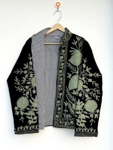 Chaqueta Bomber TNT Reversible Hecha a Mano, Ecológica, Bordada, Estilo Boho, Unisex, de Algodón Puro, Prenda Exterior Étnica India, Diseño Artesanal - Product Image 3