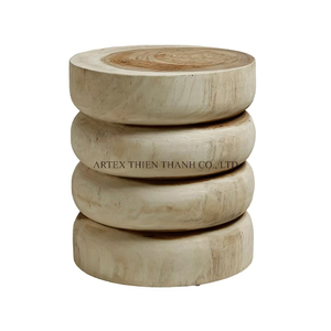 Manufacturer Supply Solid Wood <b>Stool</b> Handmade Natural Wooden Side <b>Table</b> Rustic Home Furniture Wholesale Factory OEM ODM - Product Image 1