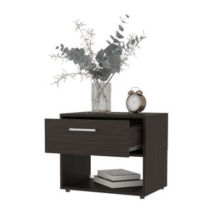 FM FURNITURE Comodino Rotondo in Noce Macinato con Cassetto - Product Image 5