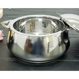 Casserole ronde dorée attrayante avec couvercle et poignées en acier inoxydable, ustensile de cuisson durable pour cuisinières à gaz et à induction - Product Image 4