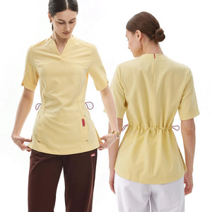 Blusas Médicas Premium para Mujer, Cuello Redondo, Manga Corta, Cintura Ajustable con Cordón, Conjunto de Uniformes de Hospital para Mujer - Product Image 2