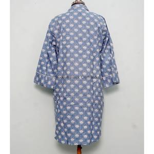 Chemise longue en coton style kimono pour femme, charme capricieux, élégance fluide et soyeuse, robes décontractées en gros - Product Image 6